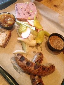 Sausage and pate platter at Easy Tiger in Austin, Texas