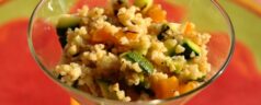 Cold Salad Recipe for a Summer Dinner Party: Bulgur Wheat Tossed with Grilled Summer Vegetables